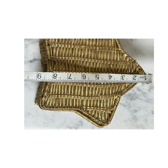 Vintage Gold Star Shaped Wicker Wire Basket Box with Lid – Hanging Metal Star Co - Picture 6 of 7